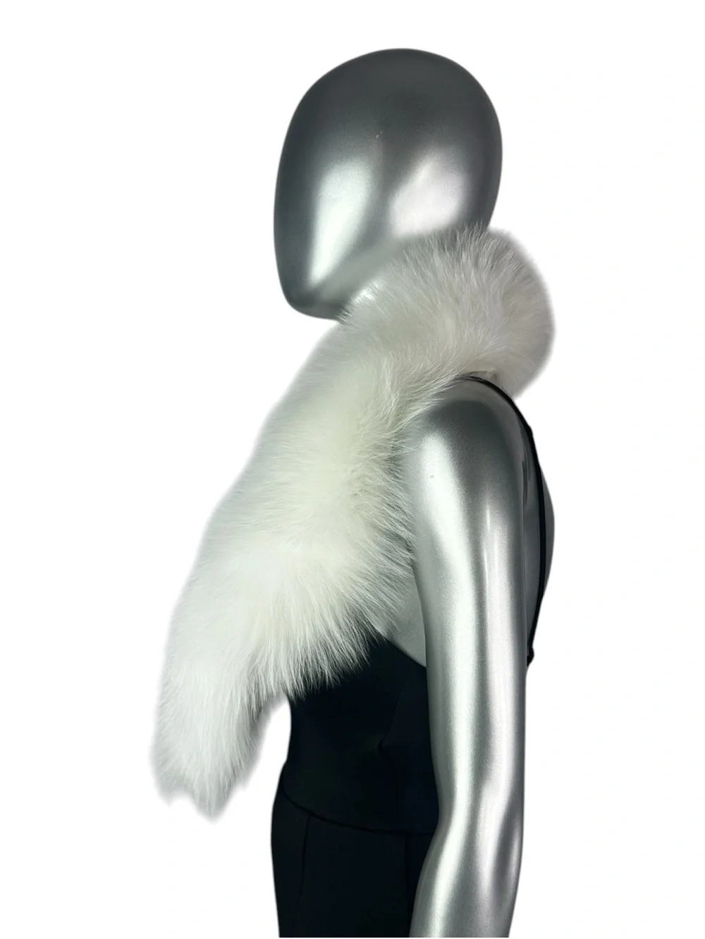 White FOX Shawl Collar, 42” L, Certified Vintage Fur